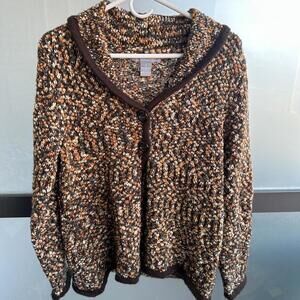 Women's Brown and Multi Cardigan